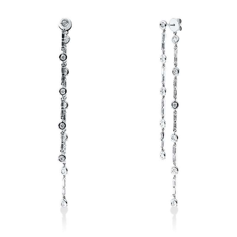 Ohrschmuck    aus 750/-18 Karat Weißgold mit 58 Diamanten 1