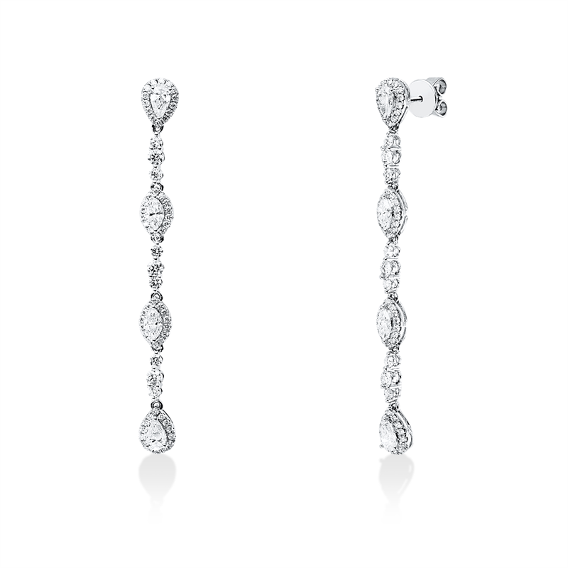 Ohrschmuck    aus 750/-18 Karat Weißgold mit 138 Diamanten 2