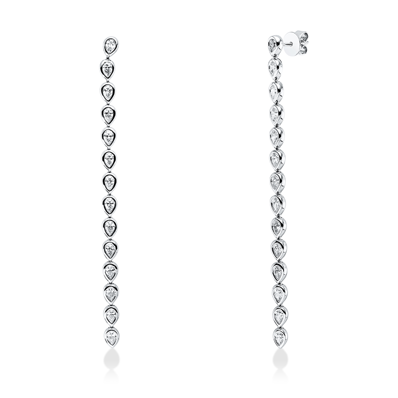Ohrschmuck    aus 750/-18 Karat Weißgold mit 28 Diamanten 2