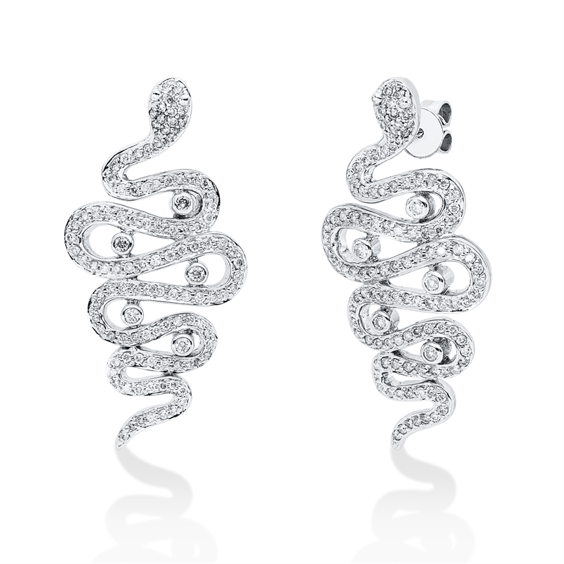 Ohrschmuck    aus 750/-18 Karat Weißgold mit 230 Diamanten 1