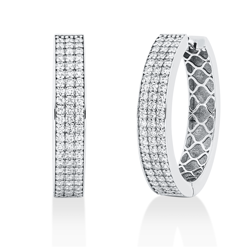 Creolen    aus 750/-18 Karat Weißgold mit 132 Diamanten 1