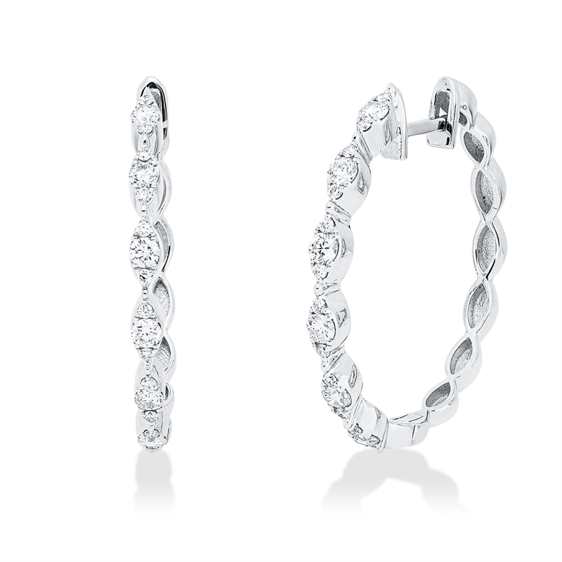 Creolen    aus 750/-18 Karat Weißgold mit 36 Diamanten 0