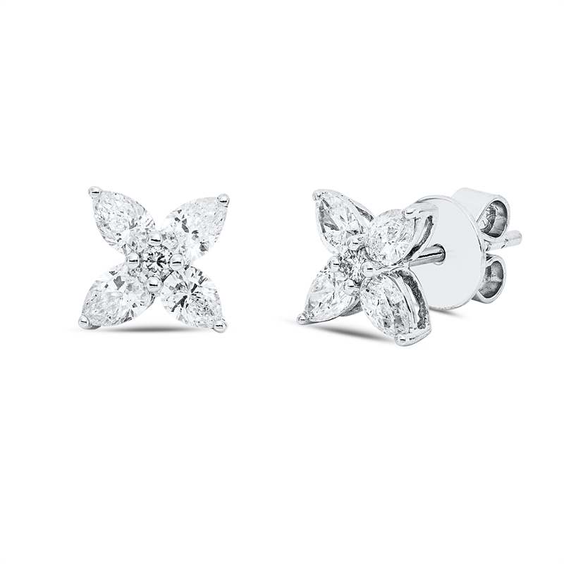 Ohrstecker    aus 750/-18 Karat Weißgold mit 10 Diamanten 1