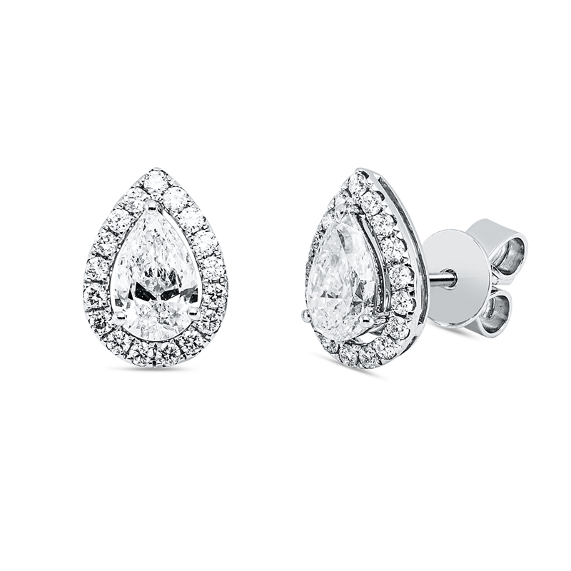 Ohrstecker    aus 750/-18 Karat Weißgold mit 36 Diamanten 1