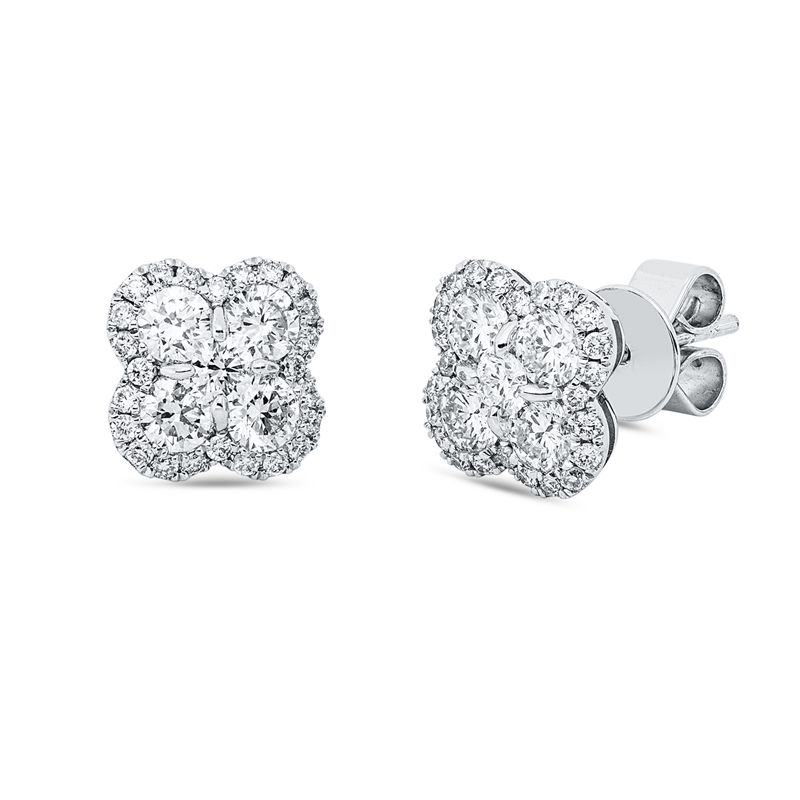 Ohrstecker    aus 750/-18 Karat Weißgold mit 58 Diamanten 1