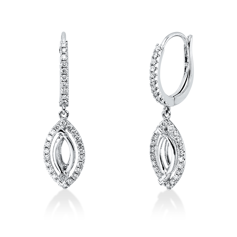 Creolen    aus 750/-18 Karat Weißgold mit 64 Diamanten 0