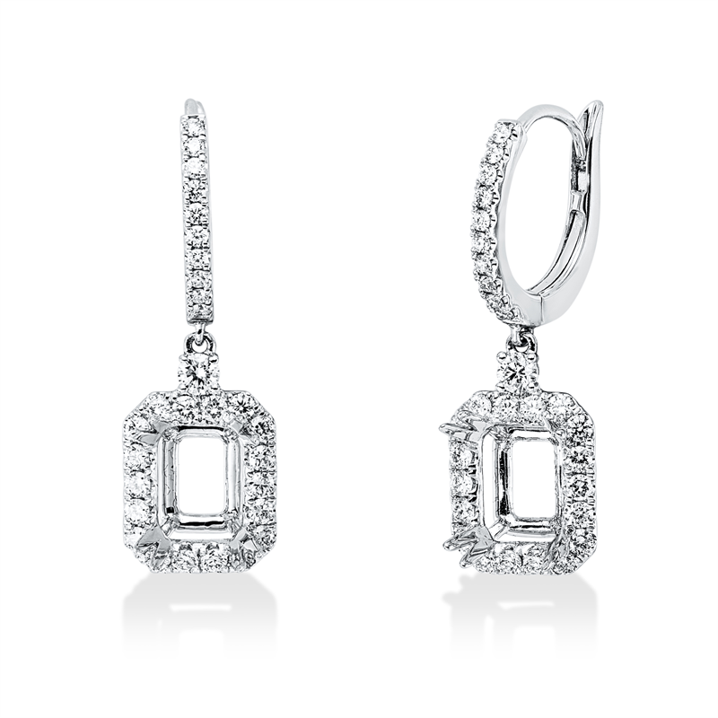 Creolen    aus 750/-18 Karat Weißgold mit 58 Diamanten 0