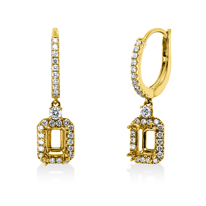 Creolen    aus 750/-18 Karat Gelbgold mit 58 Diamanten 0