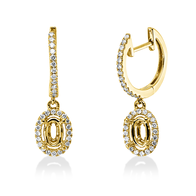 Creolen    aus 750/-18 Karat Gelbgold mit 66 Diamanten 0