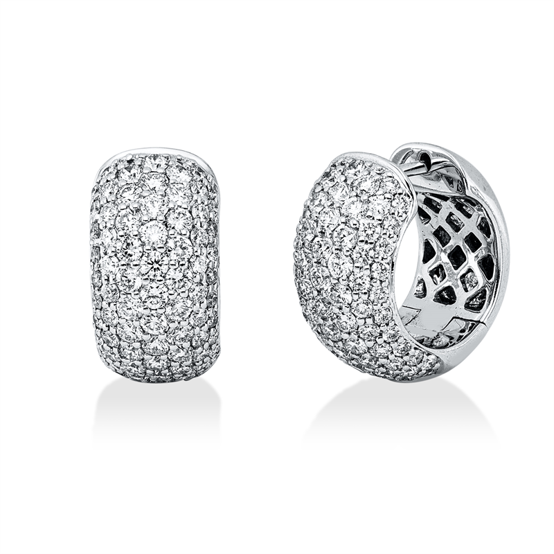 Creolen    aus 750/-18 Karat Weißgold mit 146 Diamanten 2
