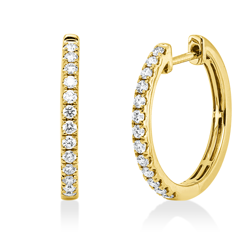 Creolen    aus 750/-18 Karat Gelbgold mit 26 Diamanten 0