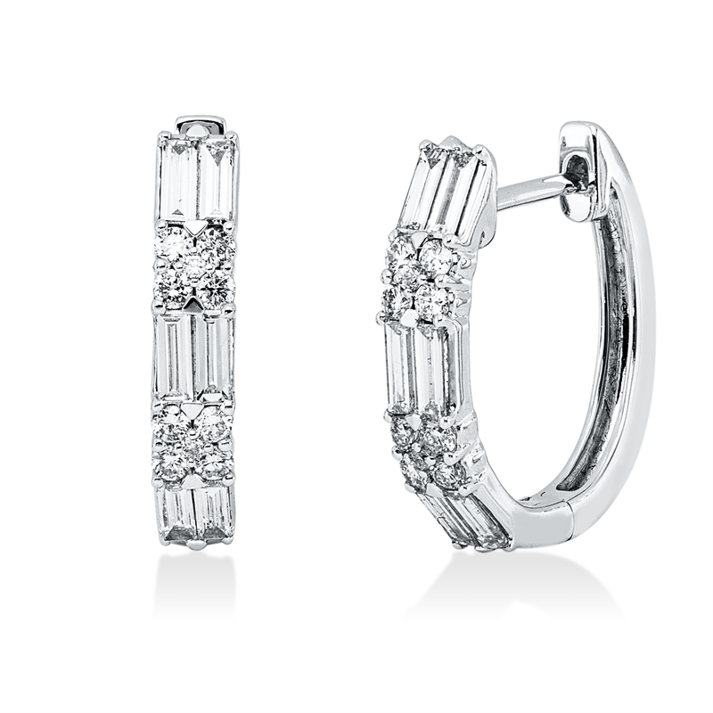 Creolen    aus 750/-18 Karat Weißgold mit 32 Diamanten 0