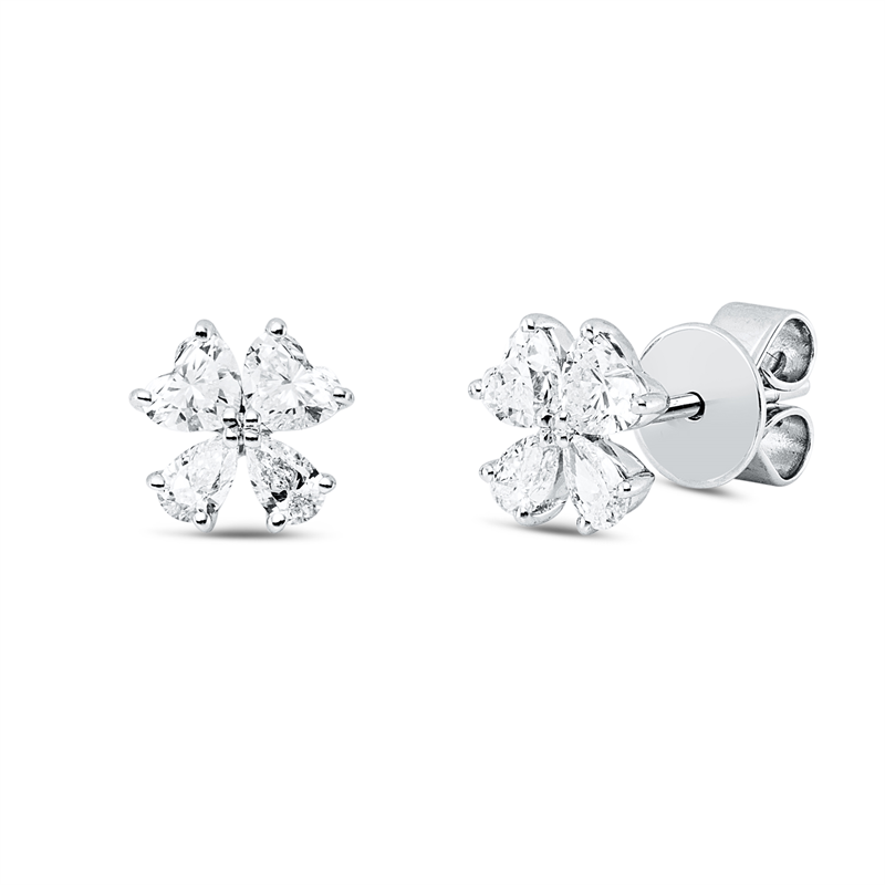 Ohrstecker    aus 750/-18 Karat Weißgold mit 8 Diamanten 0