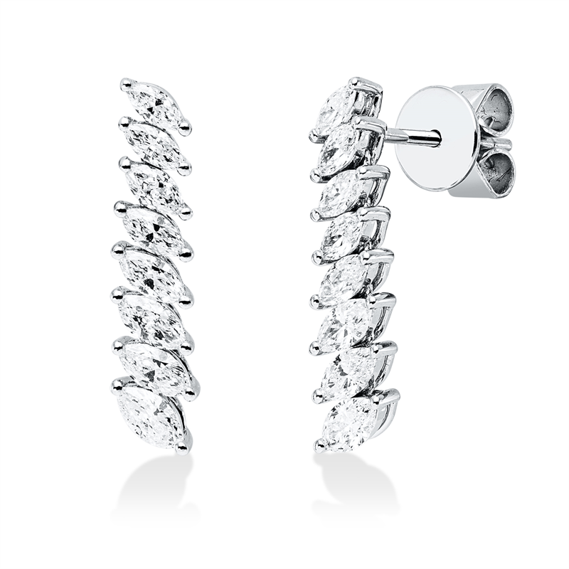 Ohrstecker    aus 750/-18 Karat Weißgold mit 16 Diamanten 0