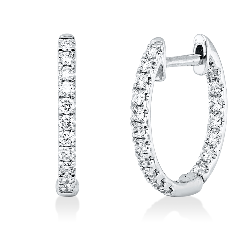 Creolen    aus 750/-18 Karat Weißgold mit 36 Diamanten 0