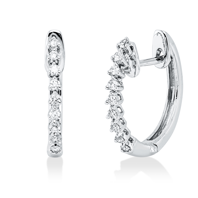 Creolen    aus 750/-18 Karat Weißgold mit 18 Diamanten 0