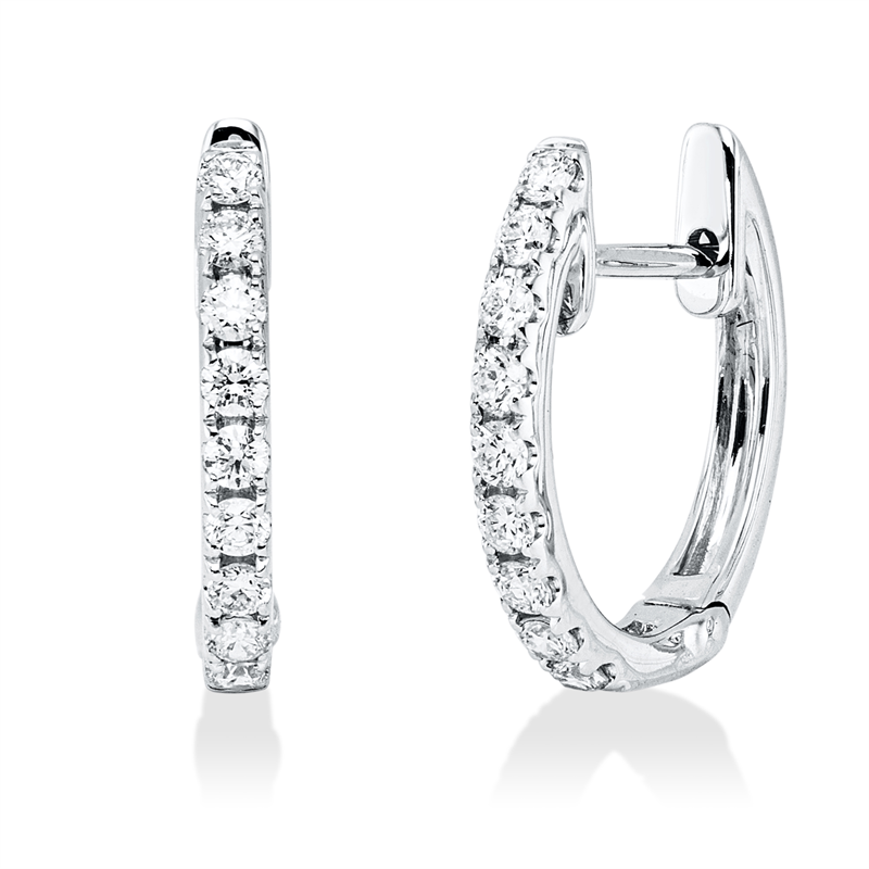 Creolen    aus 750/-18 Karat Weißgold mit 18 Diamanten 0