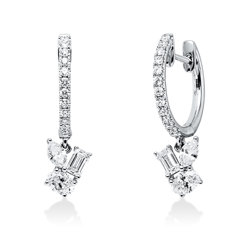 Ohrschmuck    aus 750/-18 Karat Weißgold mit 30 Diamanten 1