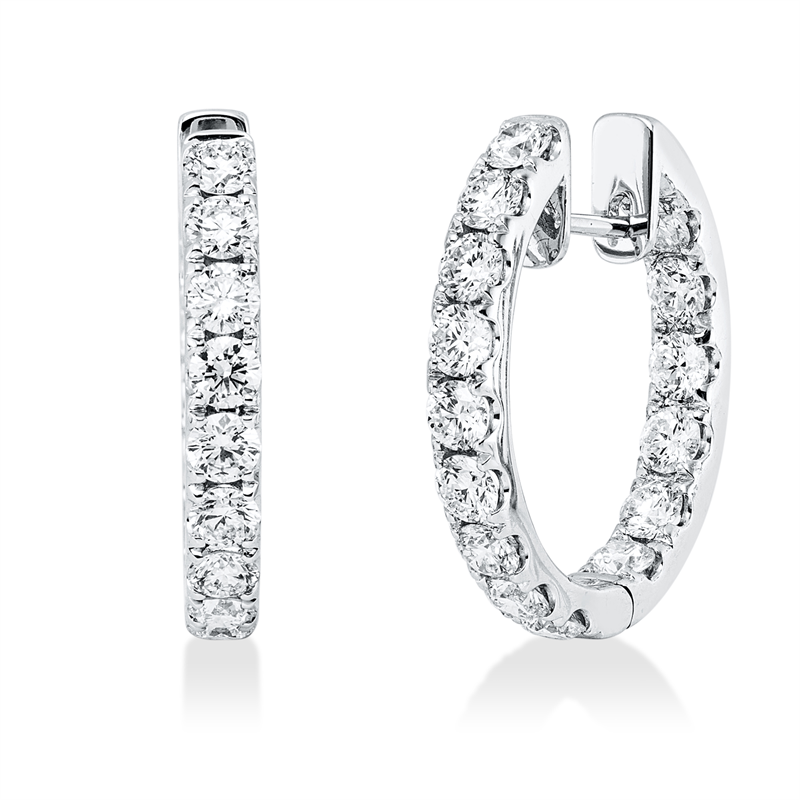 Creolen    aus 750/-18 Karat Weißgold mit 30 Diamanten 2