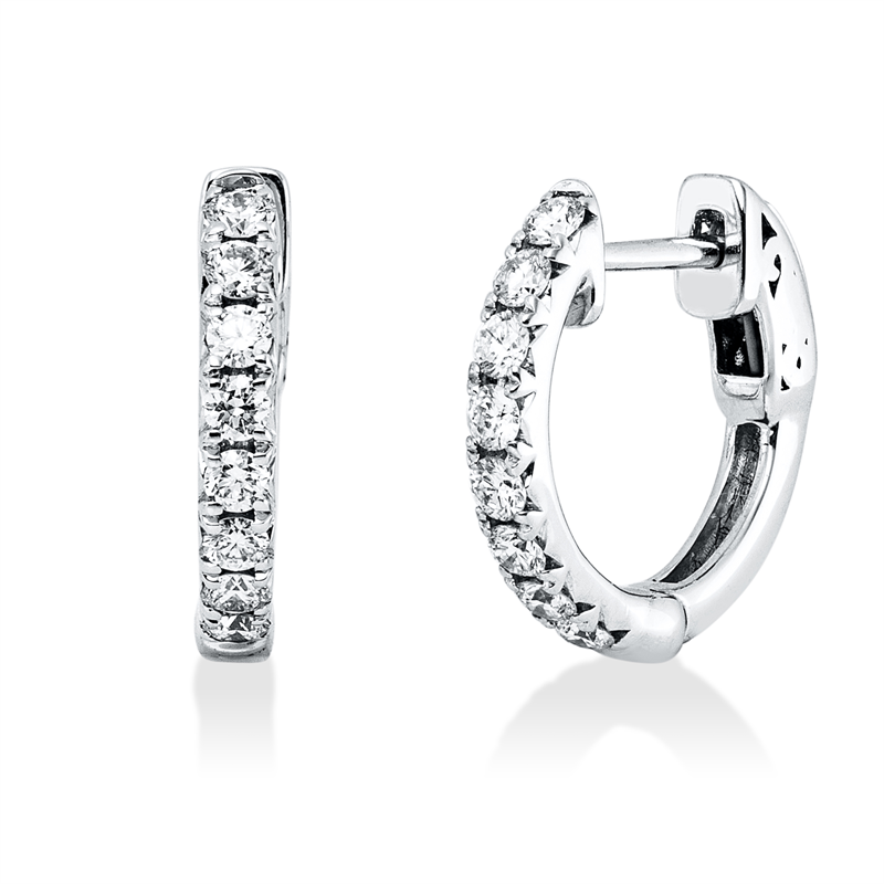 Creolen    aus 750/-18 Karat Weißgold mit 16 Diamanten 0