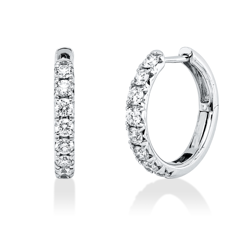 Creolen    aus 750/-18 Karat Weißgold mit 16 Diamanten 0