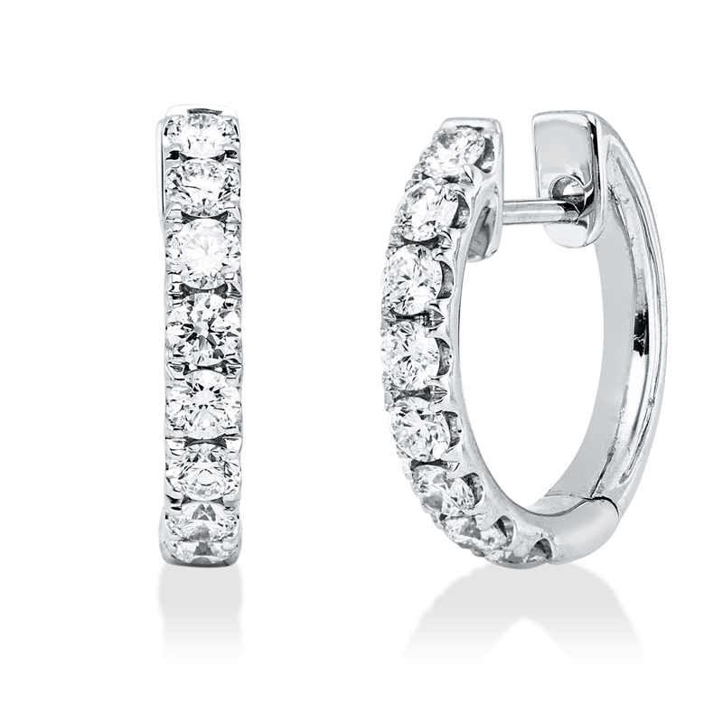 Creolen    aus 750/-18 Karat Weißgold mit 16 Diamanten 0