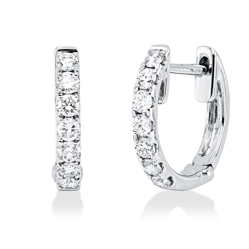 Creolen    aus 750/-18 Karat Weißgold mit 14 Diamanten 0