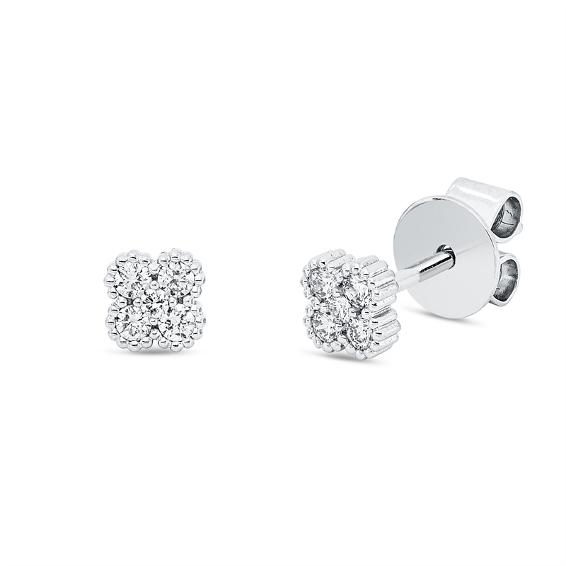 Ohrstecker    aus 750/-18 Karat Weißgold mit 10 Diamanten 0