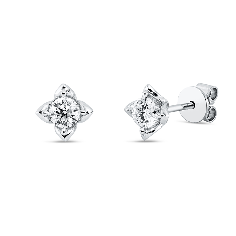 Ohrstecker    aus 750/-18 Karat Weißgold mit 2 Diamanten 0