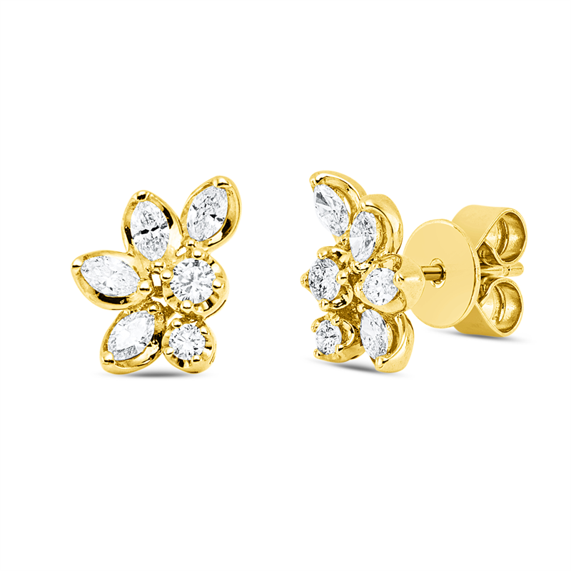 Ohrstecker    aus 750/-18 Karat Gelbgold mit 12 Diamanten 0