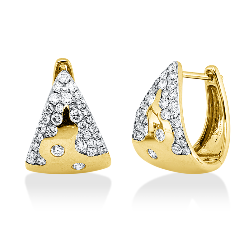 Creolen    aus 750/-18 Karat Gelbgold / Weißgold mit 66 Diamanten 0