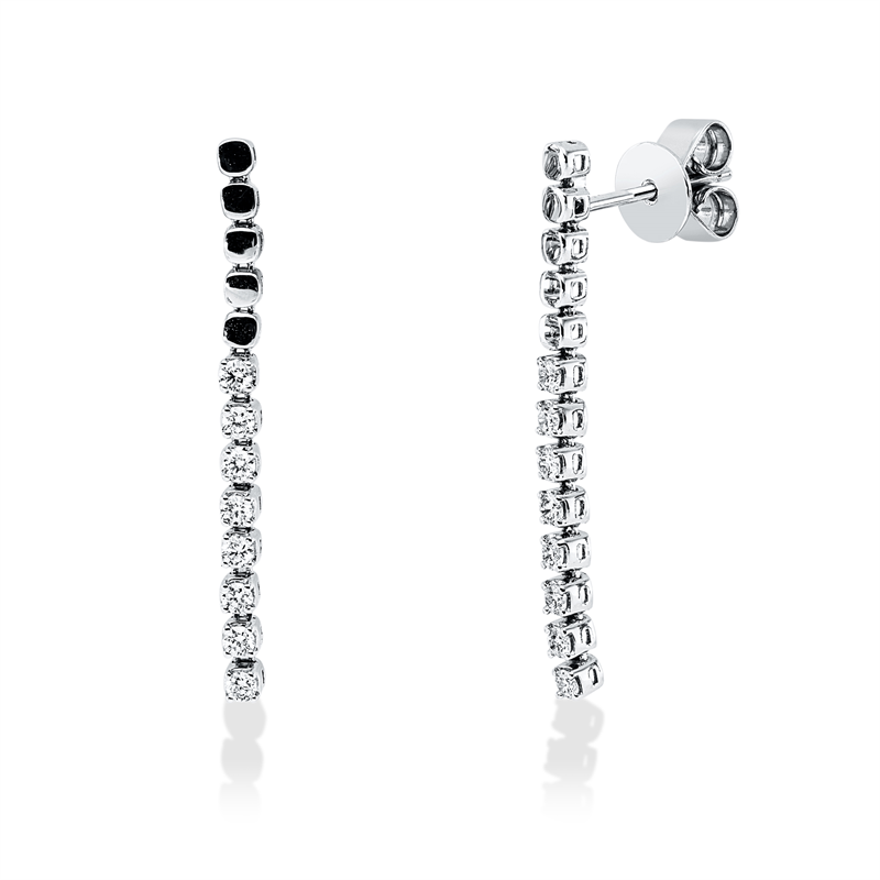 Ohrschmuck    aus 750/-18 Karat Weißgold mit 16 Diamanten 0