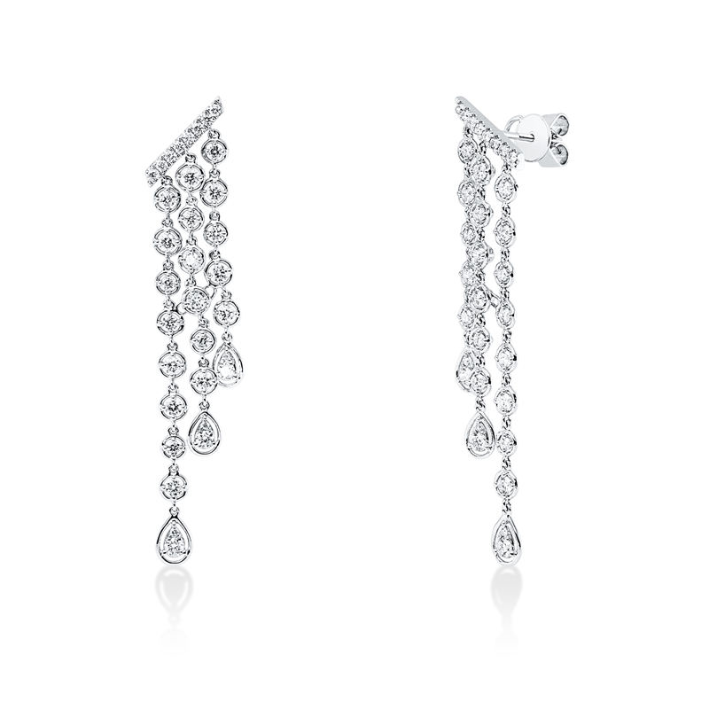 Ohrschmuck    aus 750/-18 Karat Weißgold mit 66 Diamanten 1