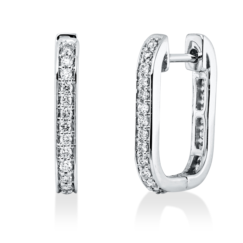 Creolen    aus 750/-18 Karat Weißgold mit 50 Diamanten 0