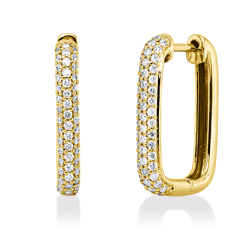 Creolen    aus 750/-18 Karat Gelbgold mit 98 Diamanten 0