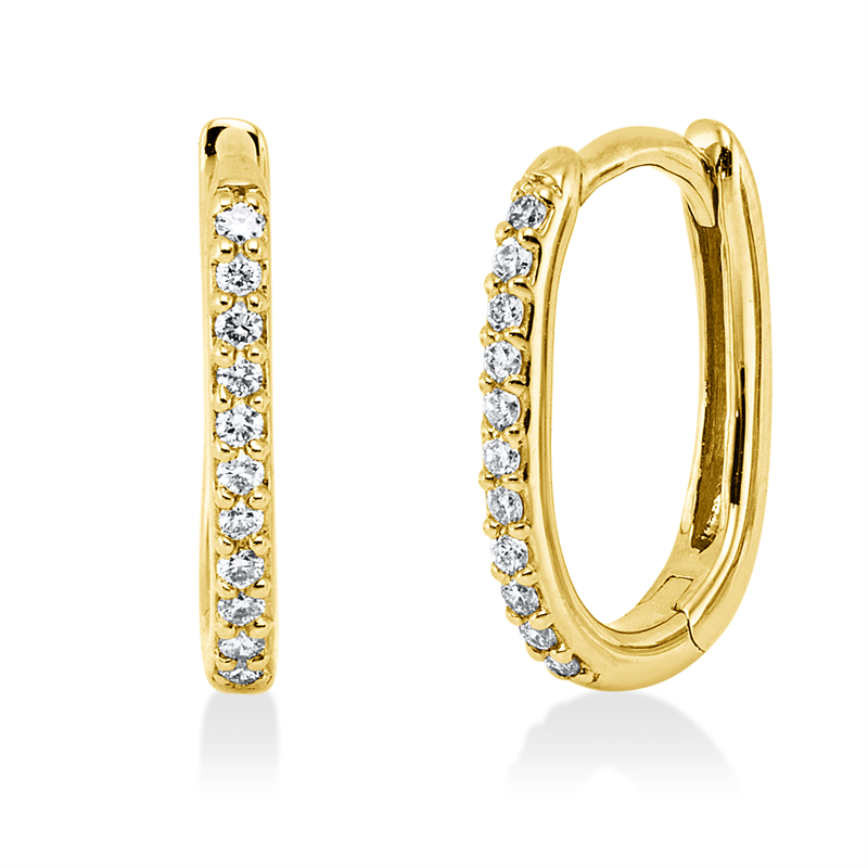 Creolen    aus 750/-18 Karat Gelbgold mit 22 Diamanten 0