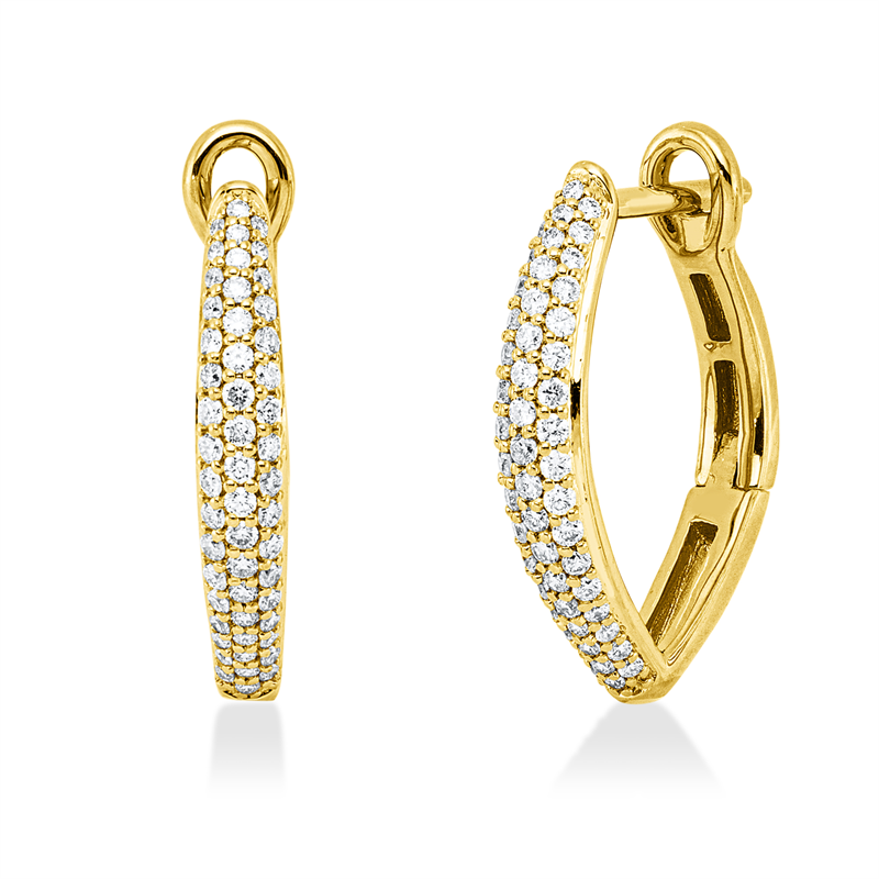 Creolen    aus 750/-18 Karat Gelbgold mit 104 Diamanten 0