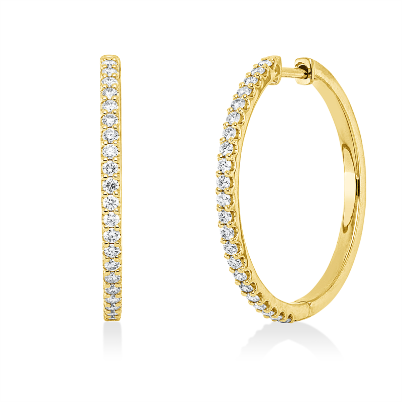 Creolen    aus 750/-18 Karat Gelbgold mit 44 Diamanten 0
