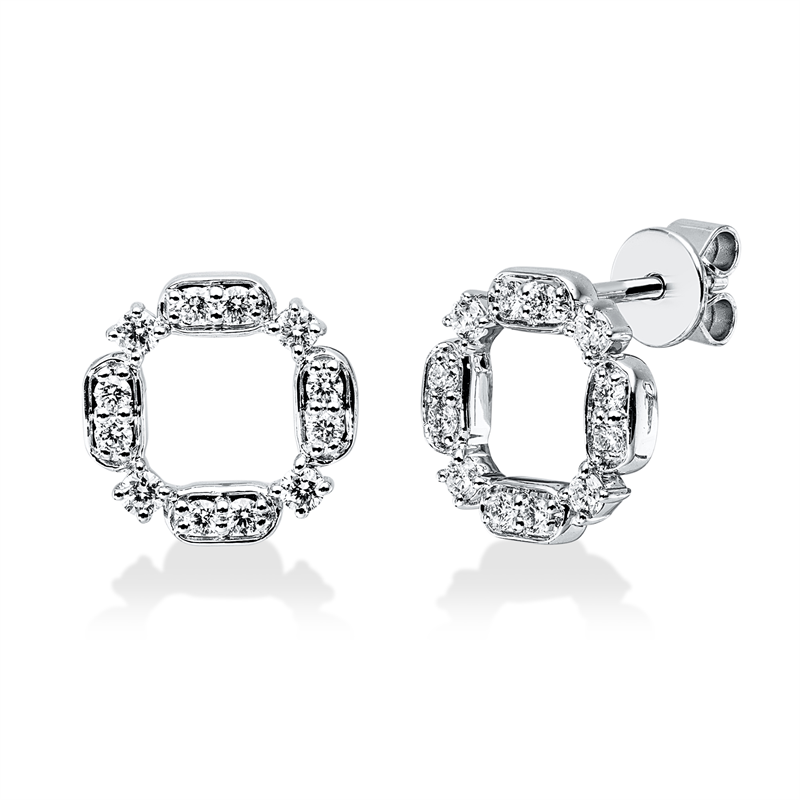Ohrstecker    aus 750/-18 Karat Weißgold mit 24 Diamanten 0