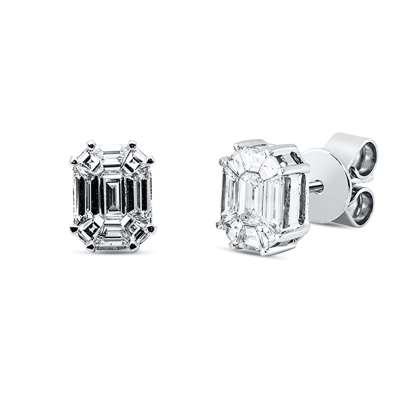 Ohrstecker    aus 750/-18 Karat Weißgold mit 18 Diamanten 0