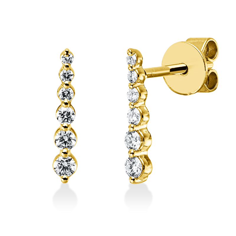 Ohrstecker    aus 750/-18 Karat Gelbgold mit 12 Diamanten 0