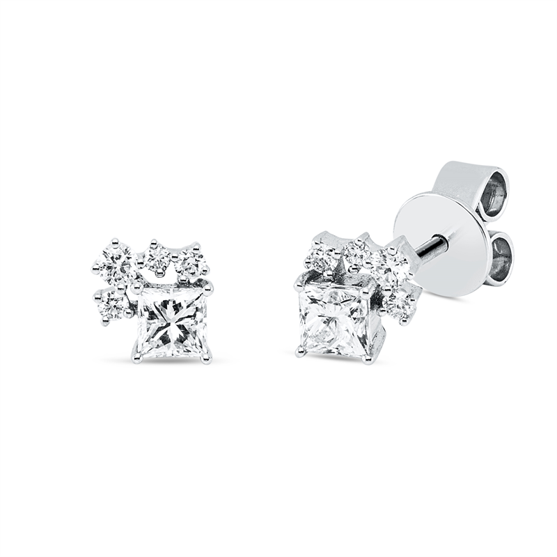 Ohrstecker    aus 750/-18 Karat Weißgold mit 10 Diamanten 0