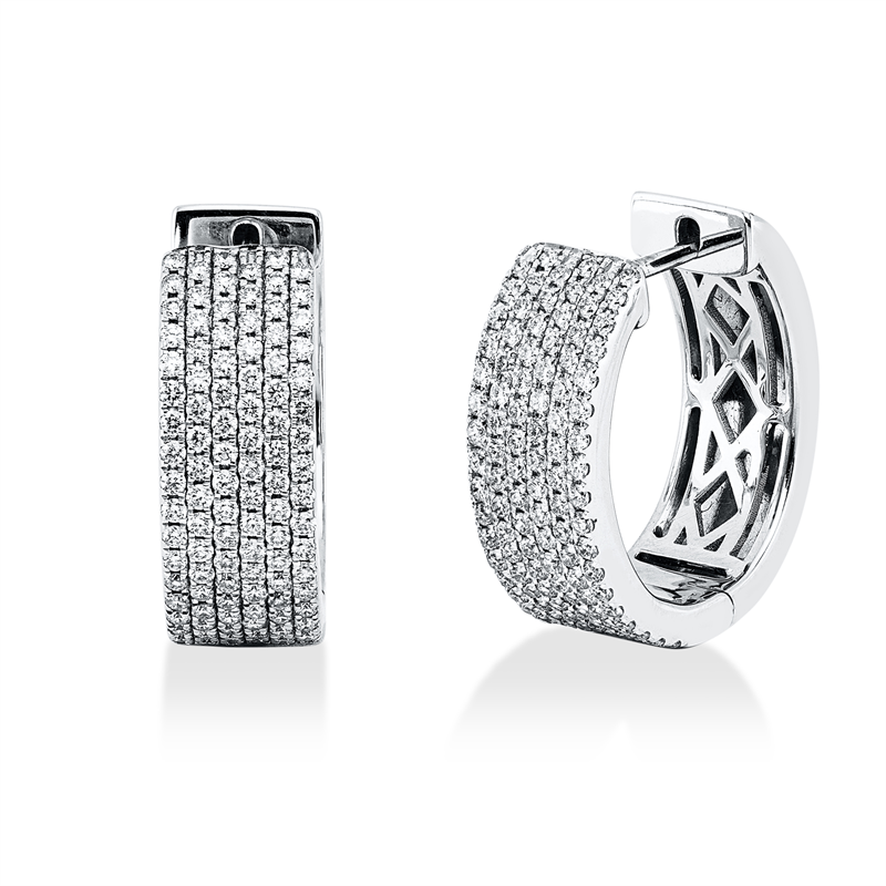 Creolen    aus 750/-18 Karat Weißgold mit 210 Diamanten 0