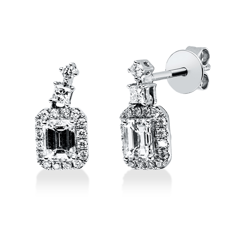 Ohrstecker    aus 750/-18 Karat Weißgold mit 38 Diamanten 0
