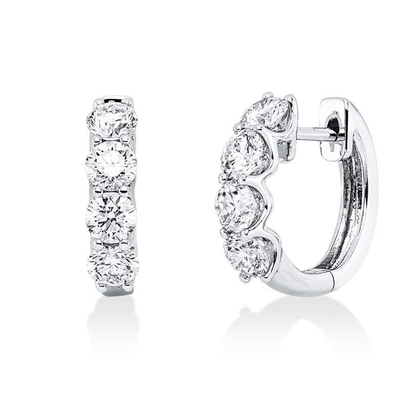 Creolen    aus 750/-18 Karat Weißgold mit 8 Diamanten 1