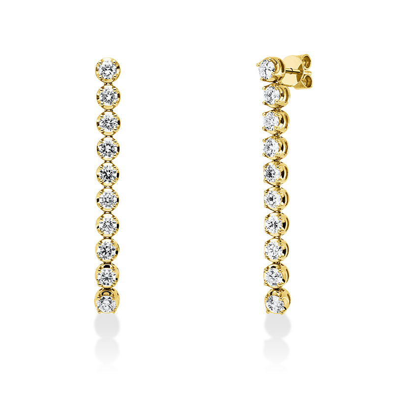 Ohrstecker    aus 750/-18 Karat Gelbgold mit 20 Diamanten 3