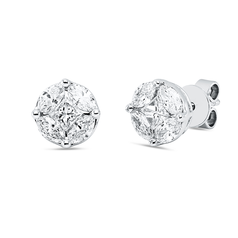 Ohrstecker    aus 750/-18 Karat Weißgold mit 10 Diamanten 1