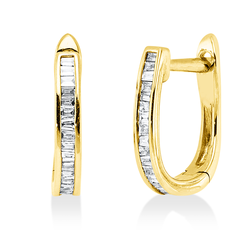 Creolen    aus 585/-14 Karat Gelbgold mit 34 Diamanten 0