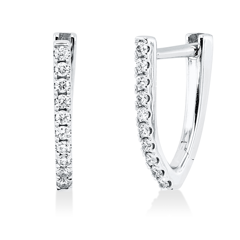 Creolen    aus 585/-14 Karat Weißgold mit 20 Diamanten 0