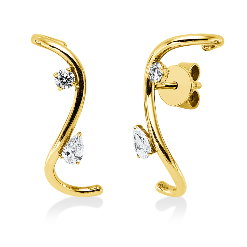 Ohrstecker    aus 750/-18 Karat Gelbgold mit 4 Diamanten 0